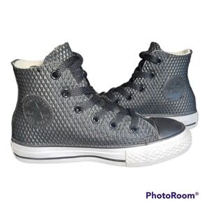 Converse All-Star Chuck Taylor black rubber sides hi-tops child size 12